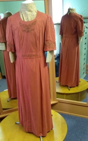 Orange and brown Period Dress-Wm Pd Dr 5700-AAOL'19-Bust 44
