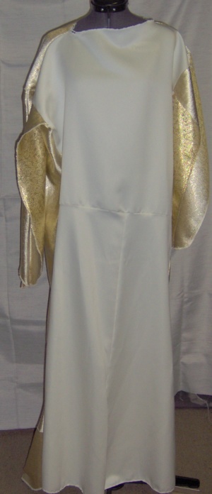 Yellow white Period Dress-Wm Pd Dr 5825-Ana'06-Bust 49