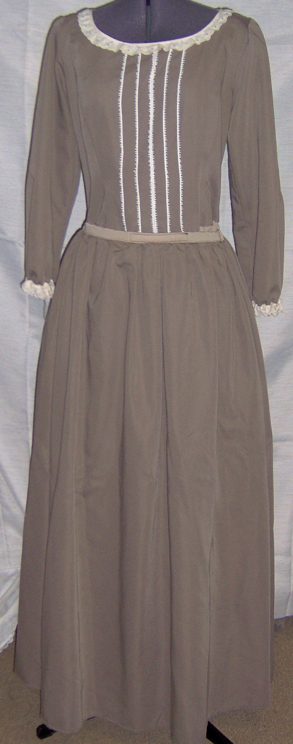 Brown Cream Period Dress-Wm Pd Dr 6300-Bust 37