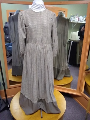 Brown and blue Period Dress-Wm Pd Dr 6476-Bust 38