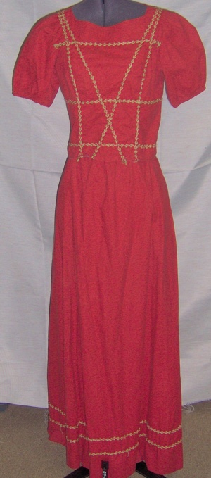 Red Green Period Dress-Wm Pd Dr 7227-CC'02-Bust 35