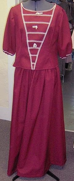 Red Ivory Period Dress-Wm Pd Dr 7303-Bust 36