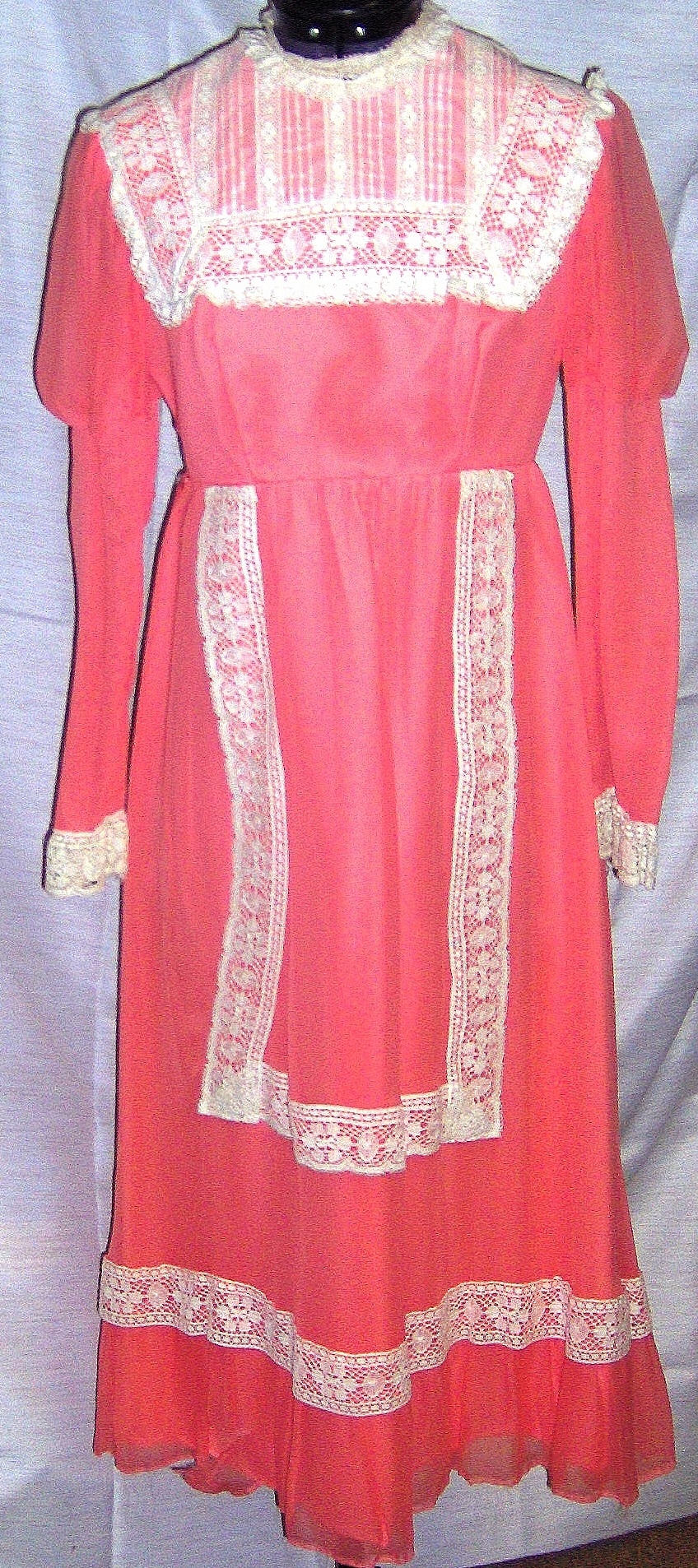 Peach Ivory Period Dress-Wm Pd Dr 7306-Bust 35