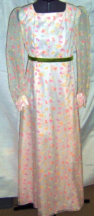 Pink Green Period Dress-Wm Pd Dr 7329-Bust 37