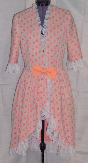 Peach Orange White Period Dress-Wm Pd Dr 7330-Bust 36