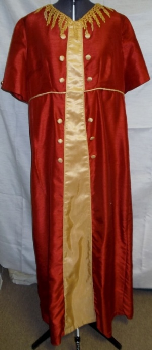 Red and gold Period Dress-Wm Pd Dr 7502-Pygm'08-Bust 41
