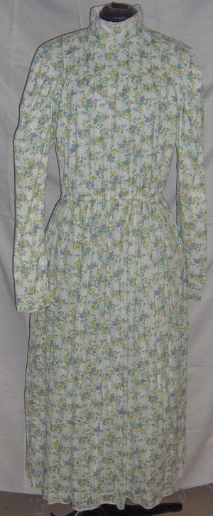 White, Green, Yellow, Purple Period Dress-Wm Pd Dr 8527-Bust 44