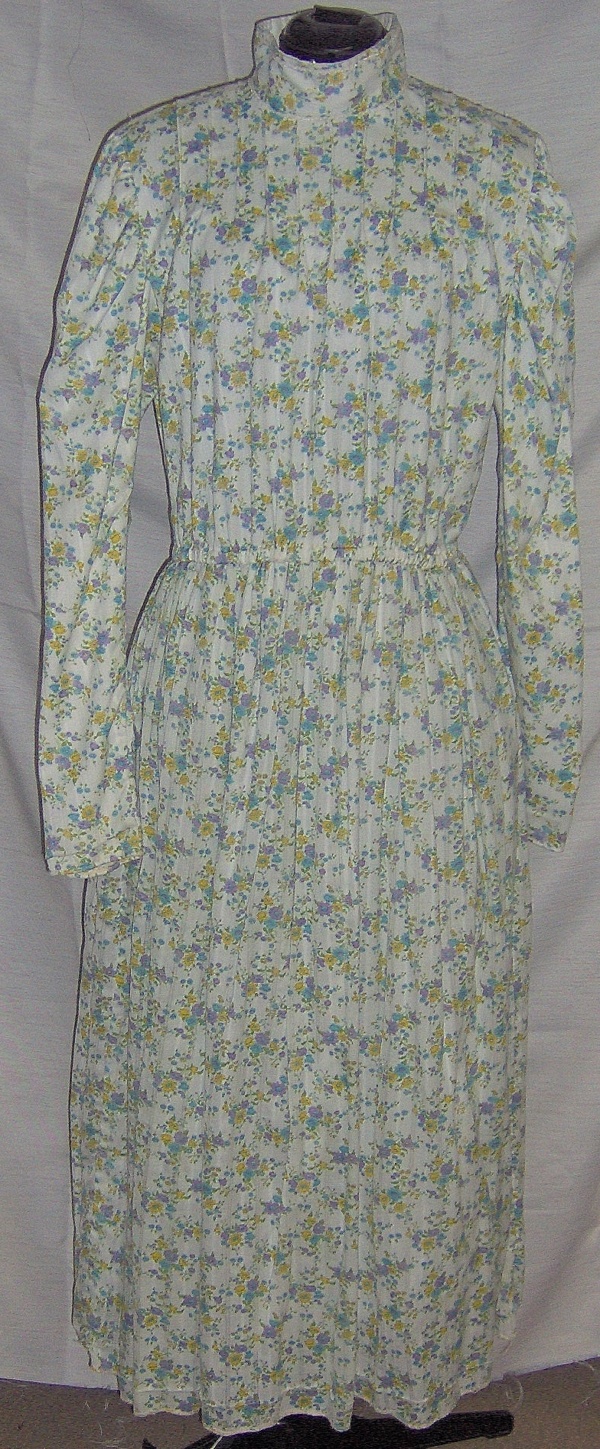 White, Green, Yellow, Purple Period Dress-Wm Pd Dr 8527-Bust 44