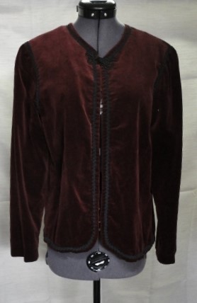 Burgundy Black Period Jacket-Wm Pd Jkt 7001-Bust 36