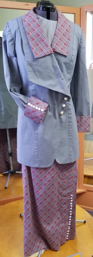 Grey and Maroon Period Suit-Wm Pd Su 2175-MM'18-Bust 38