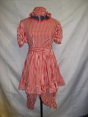 Red and white Period Swimsuit-Wm Pd Swimsuit 7250-Bust 34