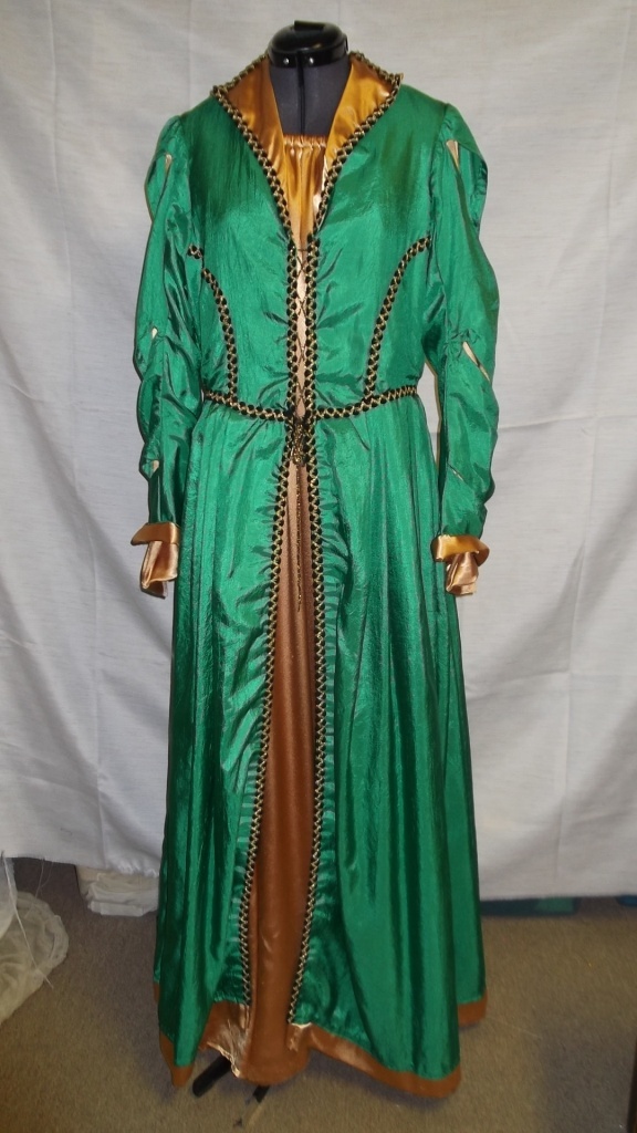 Green Black Gold Renaissance Dress-Wm Rn Dr 3400-Shrew'10-Chest 38