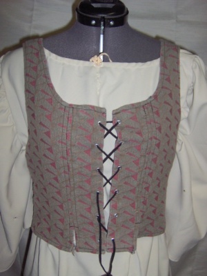Grey Red Black Renaissance Vest-Wm Rn Vst 2000-Chest 34