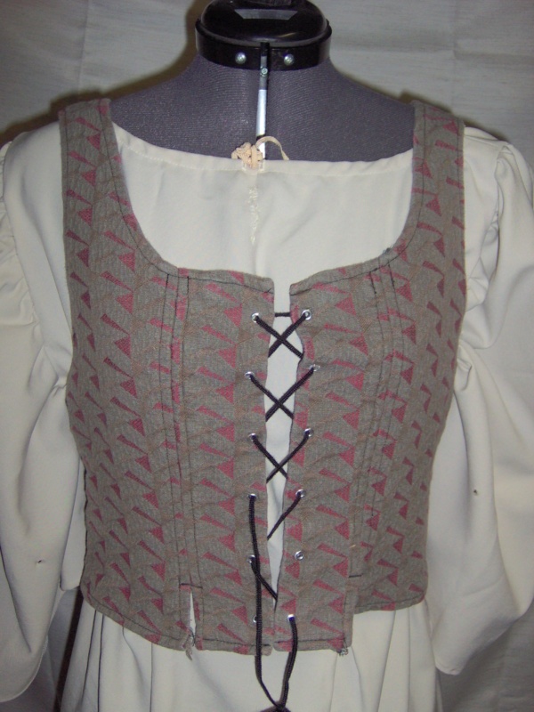 Grey Red Black Renaissance Vest-Wm Rn Vst 2000-Chest 34