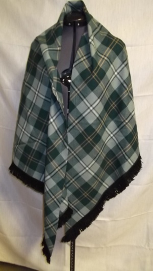Green and black and tan Shawl-Wm Swl 3200-Waist 72