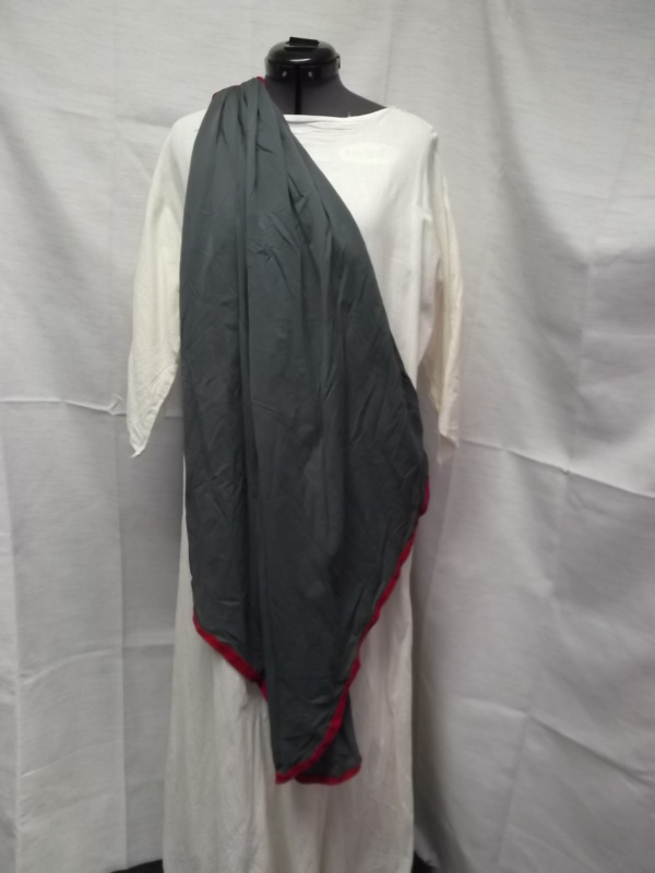 Grey and red Shoulder Drape-BDRP 2170-Width 34