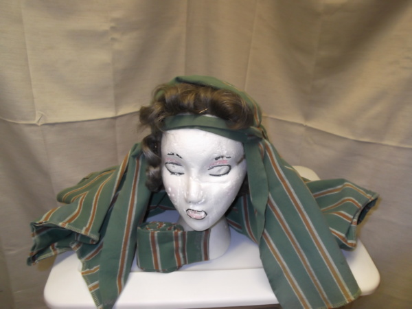 Green, orange, white Bible Headdress-BHS 3250-Width 36