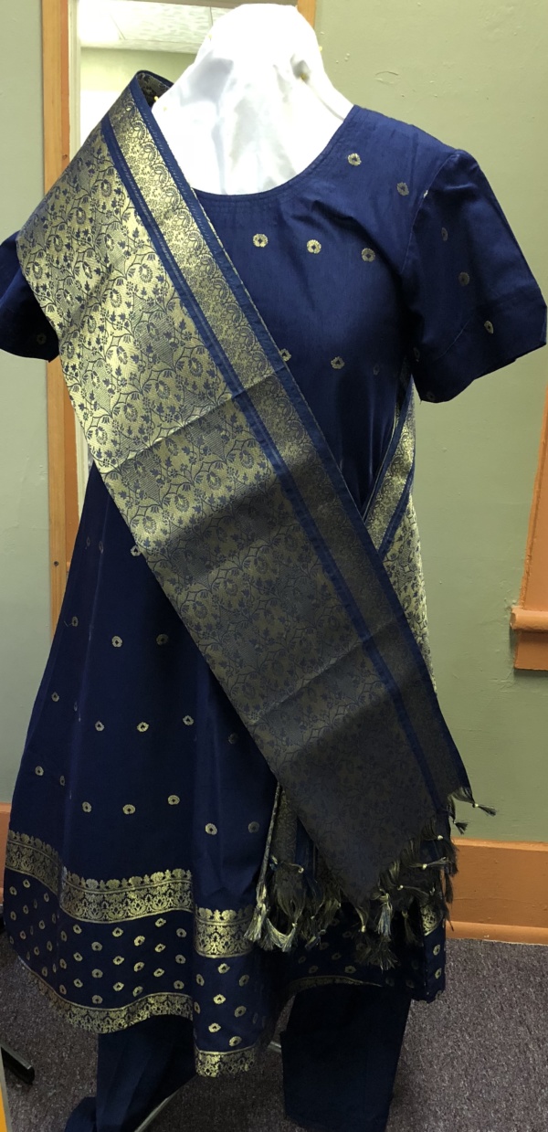 Blue and gold Ethnic Item-ETHNIC 4625-Chest 46