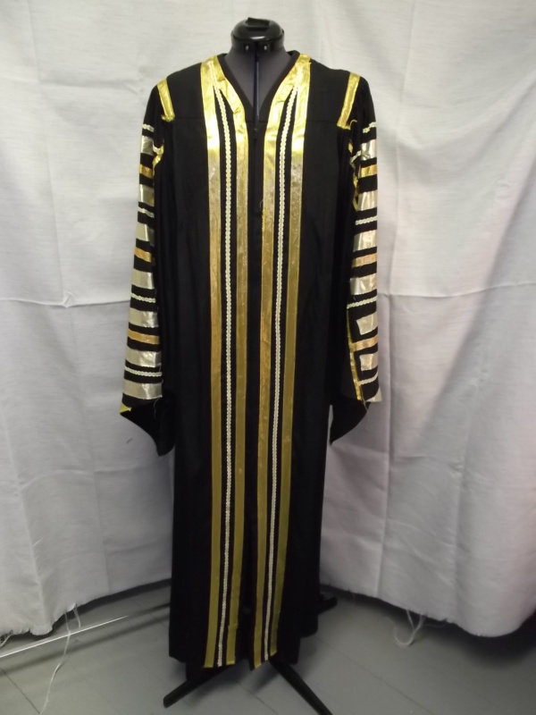 Black and gold Graduation Gown-GGWN 1007-Chest 56