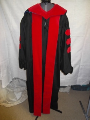 Black and red Graduation Gown-GGWN 1009-Chest 64
