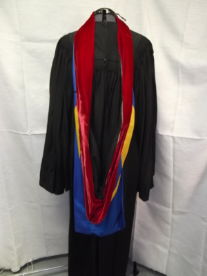 Red, blue, yellow Graduation Gown-GGWN 7004-Chest N/A
