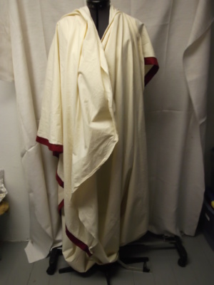 White and red Greco-Roman Toga-GR Toga 8170-