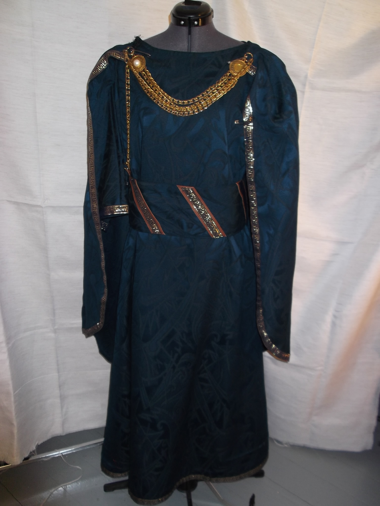 Dark blue and gold Greco-Roman Tunic-GR TNC 4100-Chest 56 – Costume Cottage