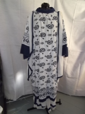 Blue and white Greco-Roman Tunic-GR TNC 4301-Chest 54