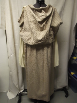 Brown and ivory Greco-Roman Tunic-GR TNC 6380-Chest 46