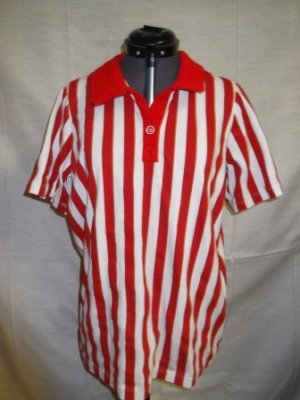 Red and white Short Sleeve Shirt-Mn SS Sht 7250-YGMCB'14-Neck 15