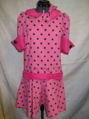 Polka-Dot Pink Modern Dress (Wm Mod Dr 7425) Chest-40