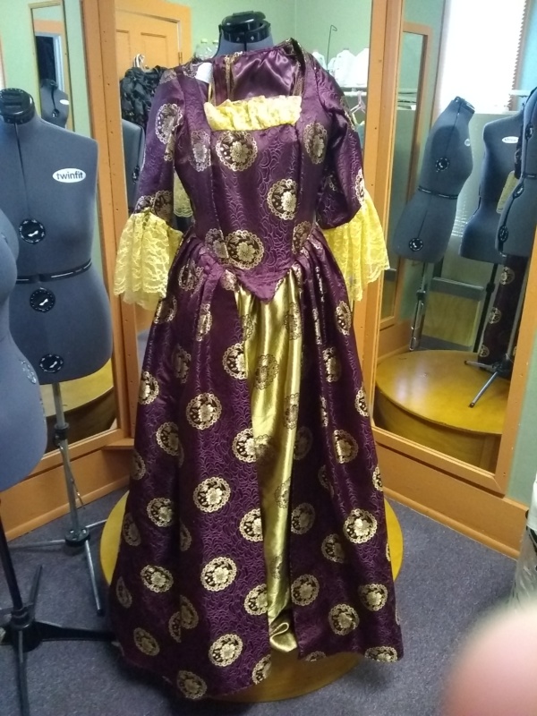 Auburn and gold Period Dress-Wm Pd Dr 7233-Chest 34