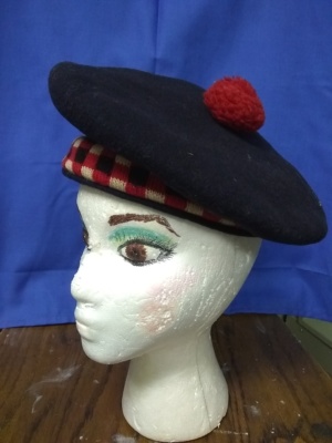Navy blue, white, and red Beret Hats-BRT HT 4002-Size 23