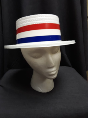 White, red, and blue Boater Hats-BTR HT 8004-Size 22
