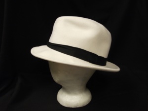 White Fedora Hats-FDO HT 8011-Size 23.5