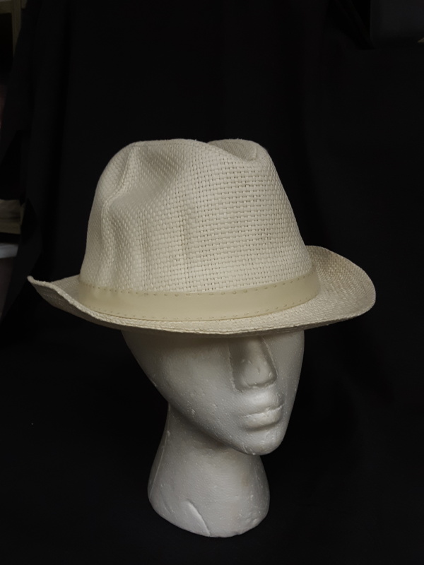White Fedora Hats-FDO HT 8012-Size 24