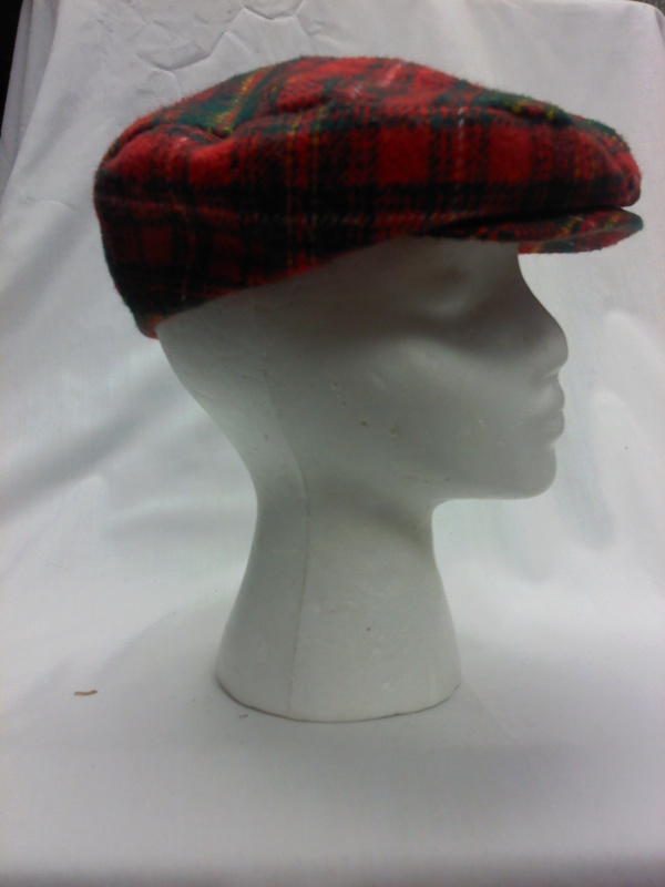 Red and green Flat Hats-FLT HT 7002-Size 21.5