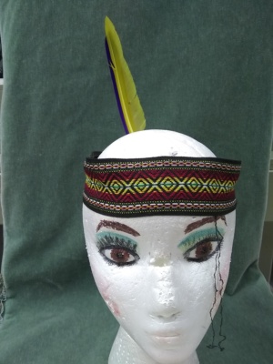 Black, red, and yellow Indian Headbands-IND HDBD 1002-Size One Size Fits All