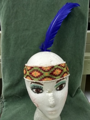 Orange, red, and green Indian Headbands-IND HDBD 5005-Size One Size Fits All
