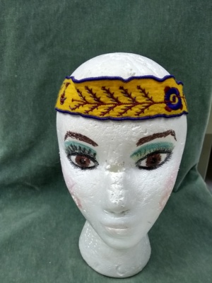 Yellow and blue Indian Headbands-IND HDBD 5007-Size One Size Fits All