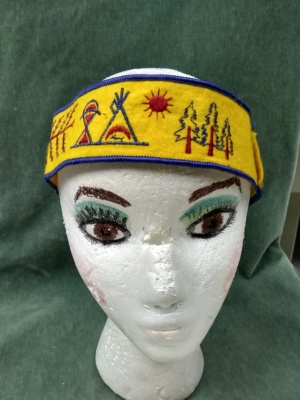 Yellow and blue Indian Headbands-IND HDBD 5008-Size One Size Fits All
