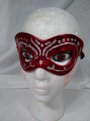 Red and silver Masks-MASK 7002-Size One Size Fits All