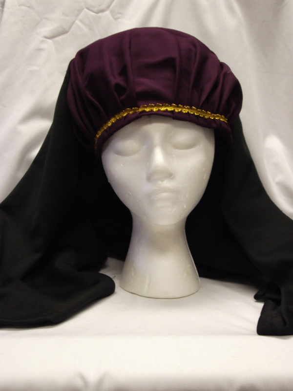 Purple and black Medieval Hats-MN ME HT 9001-Size 24
