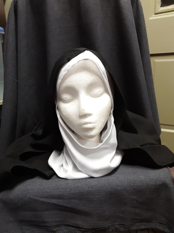 Black and white Nun Hats-NUN HT 1002-Size One Size Fits All