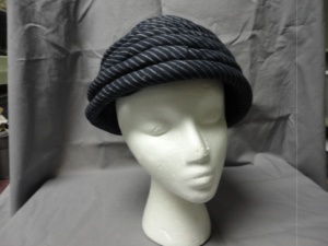 Navy and white Turban Hats-TBN HT 4001-Size 24