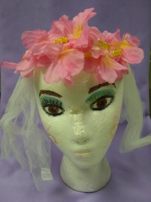 Pink Flower Veils-VEIL 7000-Size One Size Fits All