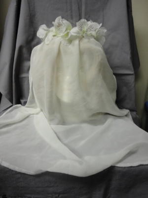 White and Cream Flower Veils-VEIL 8000-Size One Size Fits All