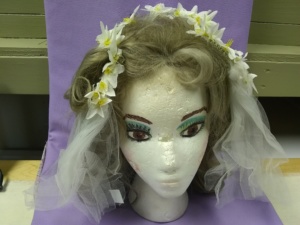 White and Cream Flower Veils-VEIL 8004-Size One Size Fits All