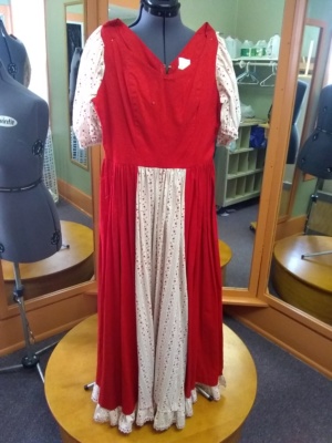 Red and Pink Period Dress-WM PD DRESS 7403-Bust 38