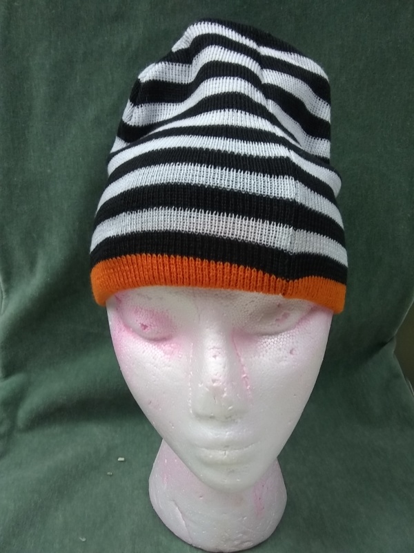 Black, white, and orange Winter Hats-WNTR HT 1008-Size One Size Fits All